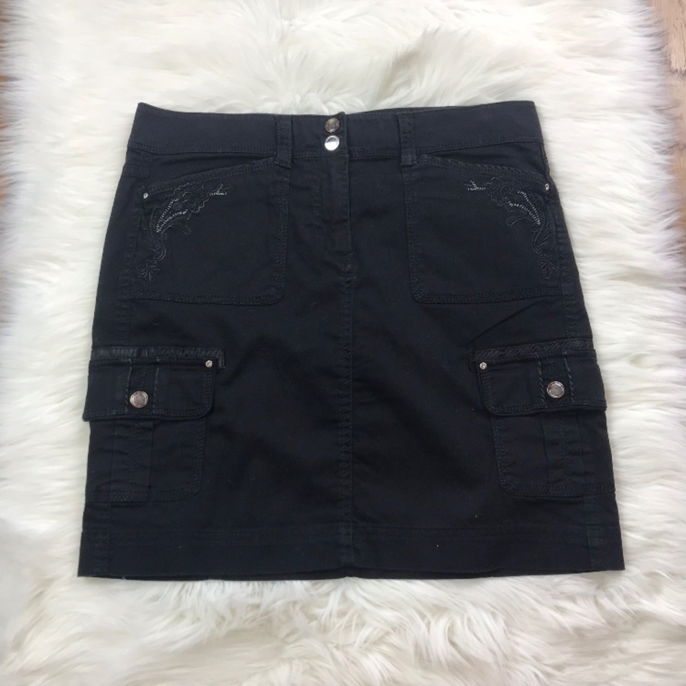 White House Black Market Black Cargo Skirt Size 4 - Picture 4 of 8